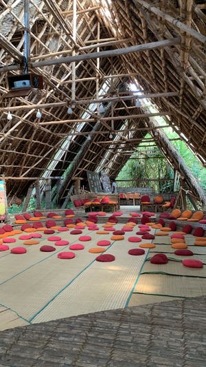 Main hut   at Sadhana Forest Seva Kitchen in Auroville