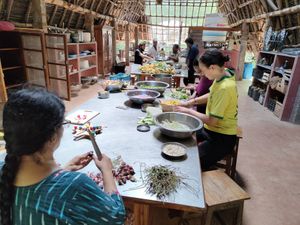 The kitchen at Sadhana Forest Seva Kitchen in Auroville