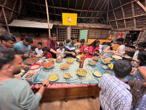 Free vegan potluck on first Saturday of every month! at Sadhana Forest Seva Kitchen in Auroville