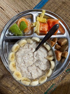 Some more vegan breakfast! at Sadhana Forest Seva Kitchen in Auroville