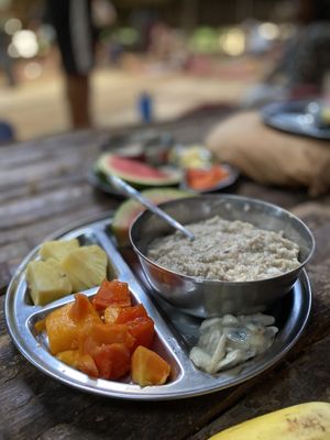 Breakfast  at Sadhana Forest Seva Kitchen in Auroville