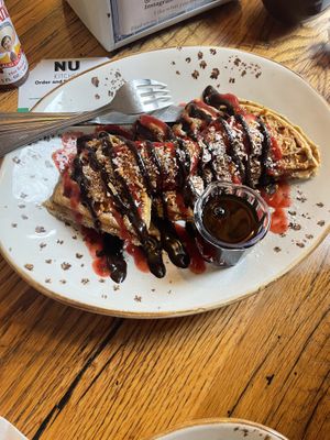 Strawberry waffles  at NU Kitchen in Newburyport