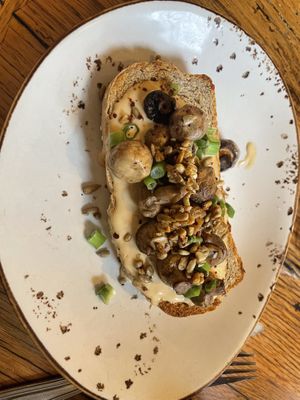 Mushroom toast  at NU Kitchen in Newburyport