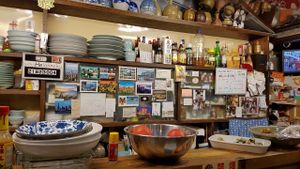 The counter at Heianraku in Takayama