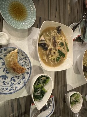 Miso ramen and gyoza  at Heianraku in Takayama