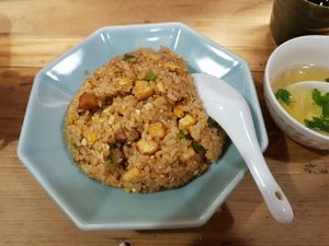 Not spicy Fried rice with eggs, tofu and vege at Heianraku in Takayama