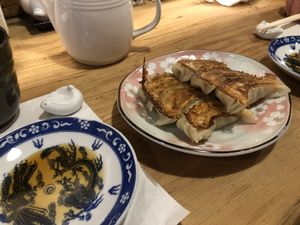 Vegan geyoza at Heianraku in Takayama