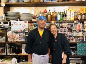 Kindly staff at Heianraku in Takayama