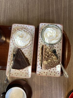 The cakes in question. yum!!  at Valkyrjan Bistro & Bar in Reykjavik