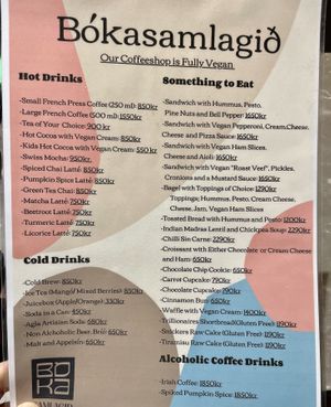 Menu   at Valkyrjan Bistro & Bar in Reykjavik