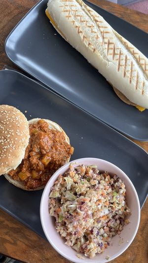 Sloppy Joe and a sandwich with vegan meat slice  at Valkyrjan Bistro & Bar in Reykjavik