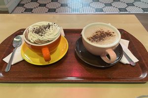 Hot cocoa and chai latte   at Valkyrjan Bistro & Bar in Reykjavik