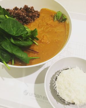 Coconut Curry and Snowball Cupcake :) 

Nutritious and Delicious! at Urban Herbivore - Eaton Centre in Toronto