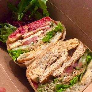 BBQ tofu sandwich at Urban Herbivore - Eaton Centre in Toronto