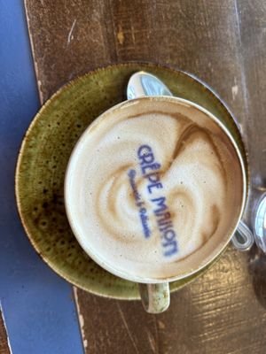 Oat latte  at Crêpe Maison in Guernsey