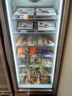 Frozen vegan meats   at Cosmos Grocery Cafe in Seoul