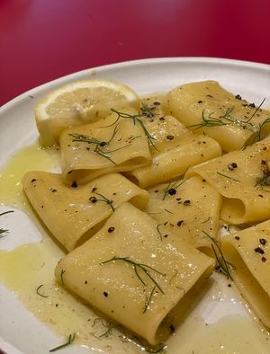 Simple lemon pepper pasta  at Cosmos Grocery Cafe in Seoul