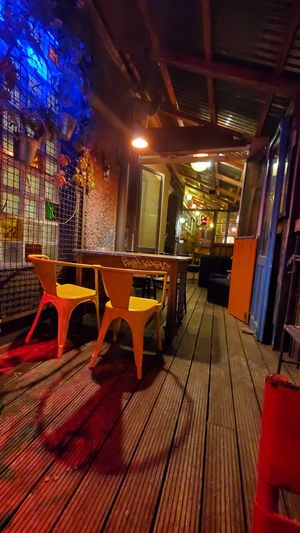 Part of the terrasse at EmmaPea Vegan Food and Bar in Berlin