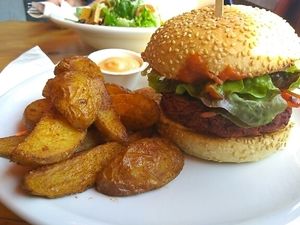 Beet Burger at EmmaPea Vegan Food and Bar in Berlin