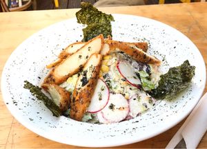 Seaside salad with crispy fried tofu and seaweed mayonnaise at EmmaPea Vegan Food and Bar in Berlin