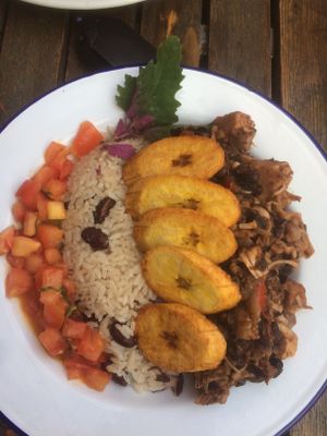 Jackfruit Tomato Banana Rice at EmmaPea Vegan Food and Bar in Berlin