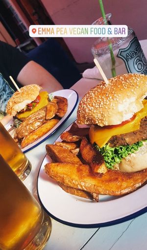 Double vegan cheese at EmmaPea Vegan Food and Bar in Berlin