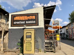 outside at EmmaPea Vegan Food and Bar in Berlin