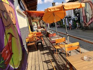 outside at EmmaPea Vegan Food and Bar in Berlin