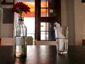 table at EmmaPea Vegan Food and Bar in Berlin