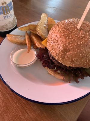 Bean burger at EmmaPea Vegan Food and Bar in Berlin