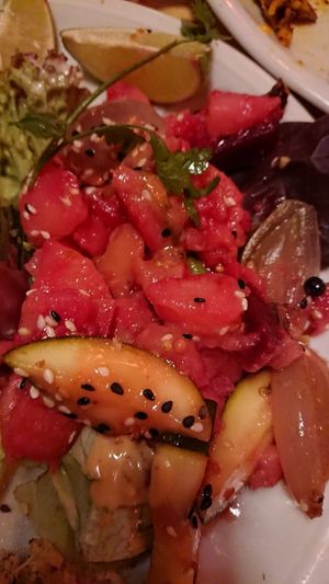 Potatoes in sweet strawberry sauce, anyone? Nope, I wouldn't order that either at EmmaPea Vegan Food and Bar in Berlin