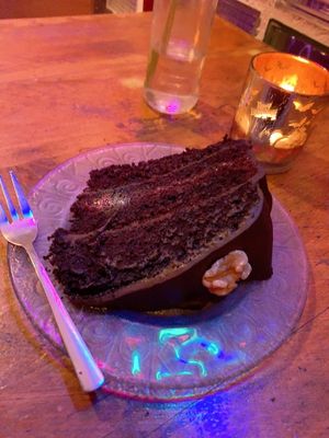 Black Forest cake... so moist and flavorful without being too sweet. You know that kid in Matilda? With the cake? If this was the one he took I don’t blame him. Too good to resis at EmmaPea Vegan Food and Bar in Berlin