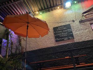 at night at EmmaPea Vegan Food and Bar in Berlin