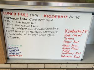 Menu for that day (rotates daily)  at Himalaya Vegan in Sacramento