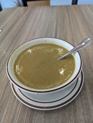 Mung bean soup. Yum! at Himalaya Vegan in Sacramento