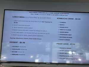 Menu  at Himalaya Vegan in Sacramento