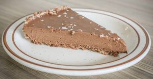 Vegan and gluten free chocolate pie  at Himalaya Vegan in Sacramento