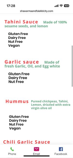 Sauce labels   at Shawarma & Falafel City in Calgary