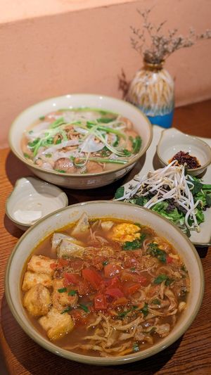 Vegan Hanoi-Style Bun Rieu, Pan-Fried Mushroom Pho at CHAYFOOD in Hanoi