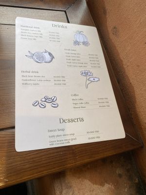 Drinks & dessert menu   at CHAYFOOD in Hanoi