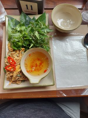 Mushrooms with roasted rice at CHAYFOOD in Hanoi