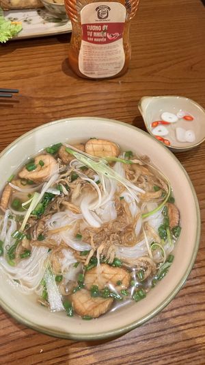 Pan-fried mushroom pho  at CHAYFOOD in Hanoi