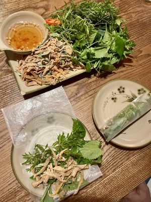 Roasted rice powder spring rolls  at CHAYFOOD in Hanoi