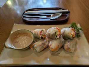 Vegan Five Colour Spring Rolls at CHAYFOOD in Hanoi