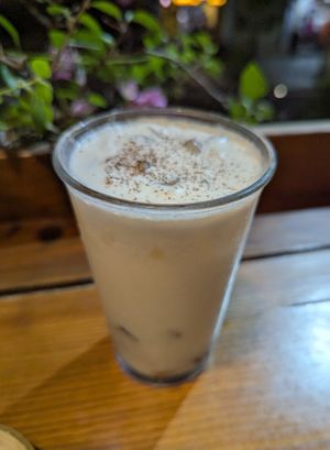 Oat milk with coffee jelly and salted cream at CHAYFOOD in Hanoi