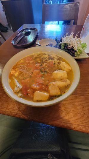 Tofu and vermicelli soup bowl at CHAYFOOD in Hanoi