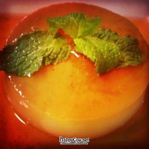 Vegetarian Creme Caramel at Green Vegetarian Restaurant and Bar in Brisbane