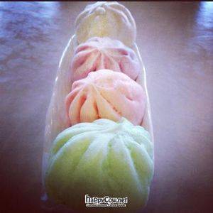 Four Seasons Steam Bun (Mung bean, Taro, Pandan, Red bean) at Green Vegetarian Restaurant and Bar in Brisbane