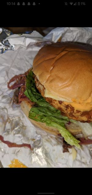 Vegan fried chicken burger at Fat Hippo in Sheffield
