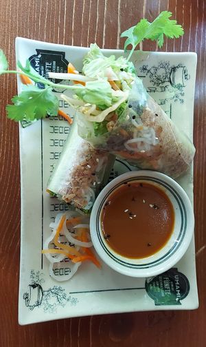 Summer rolls with seitan at Umami - F-Hain in Berlin